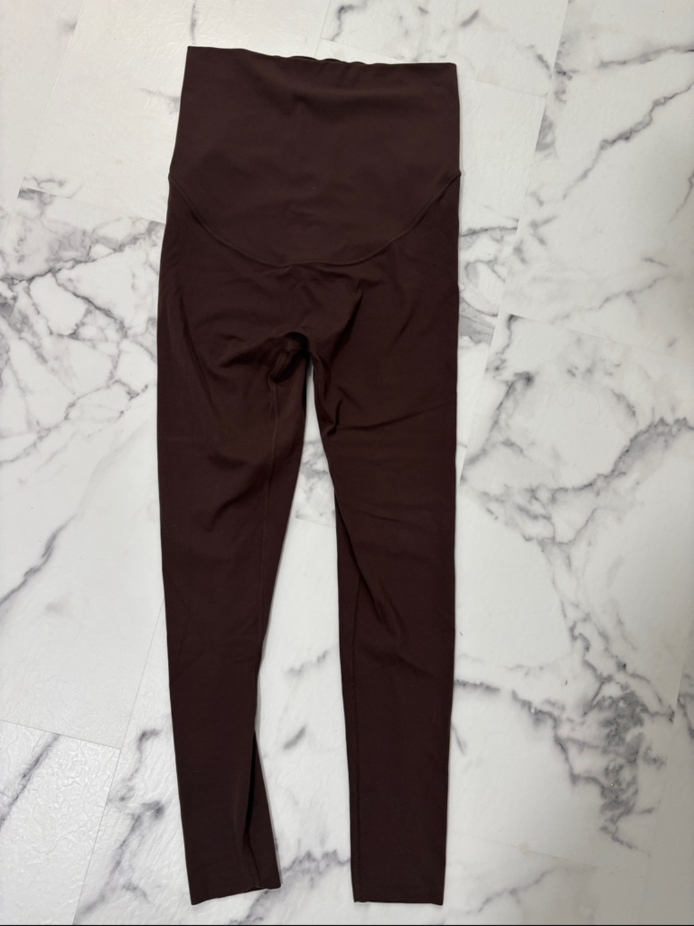 High-Waist Brown Maternity Leggings